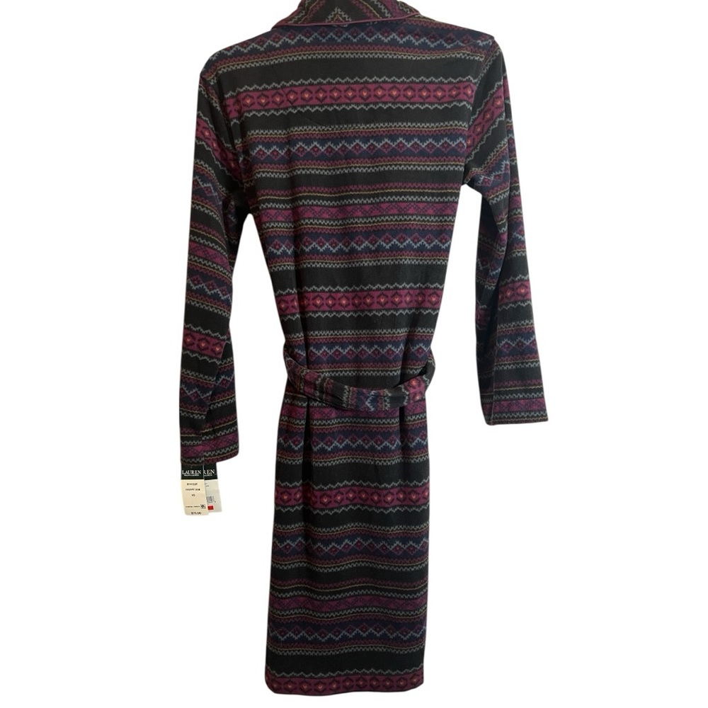 Lauren Ralph Lauren Aztec Print Fleece Robe Size XS - Picture 3 of 7